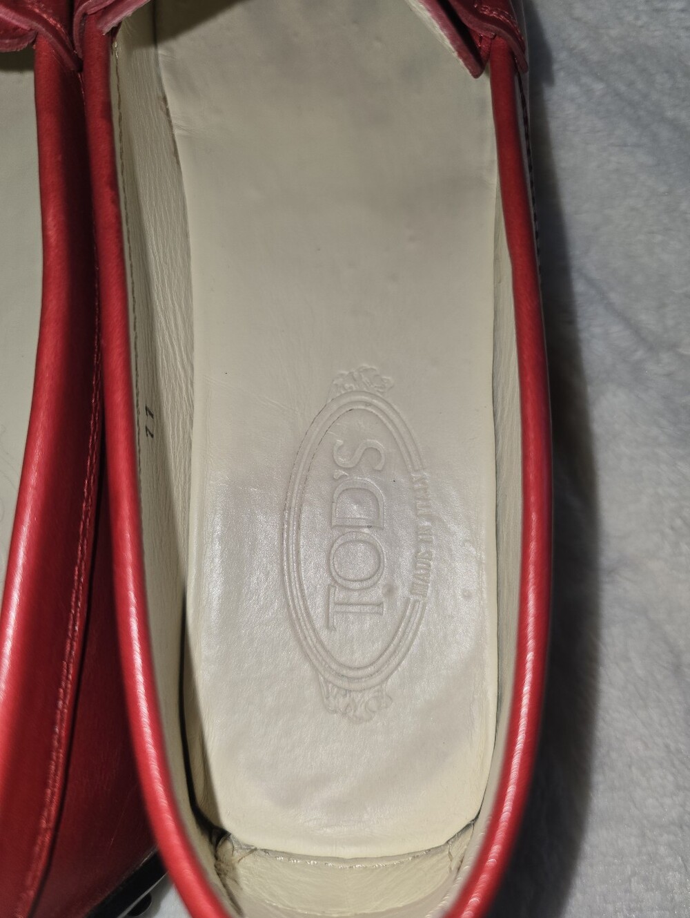 Tod’s Gommino Red Leather Driving Loafer Vintage Women's Size 11 Penny Loafer - Picture 5 of 13